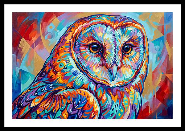 Barn Owl In Vibrant Colors