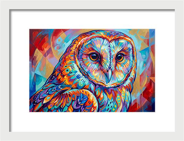 Barn Owl In Vibrant Colors