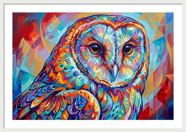Barn Owl In Vibrant Colors