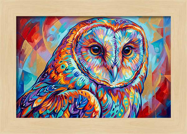Barn Owl In Vibrant Colors
