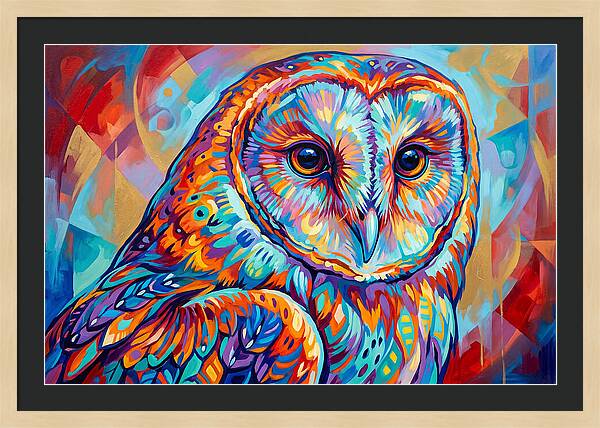 Barn Owl In Vibrant Colors