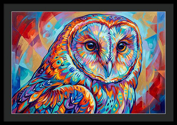Barn Owl In Vibrant Colors