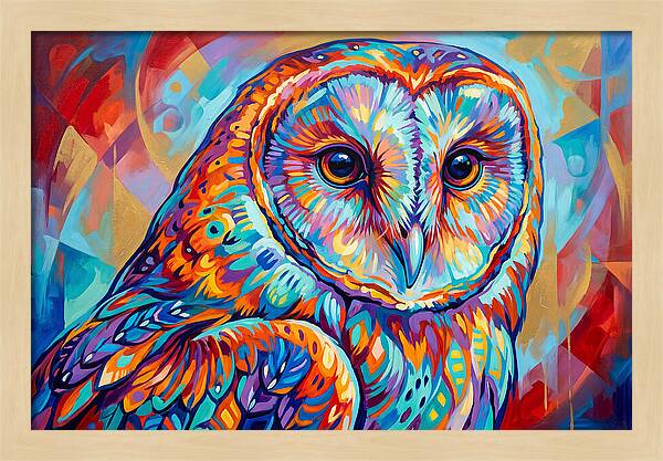 Barn Owl In Vibrant Colors