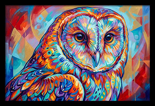 Barn Owl In Vibrant Colors