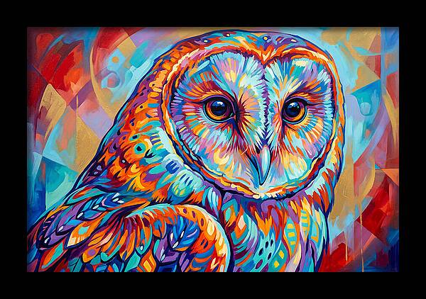 Barn Owl In Vibrant Colors