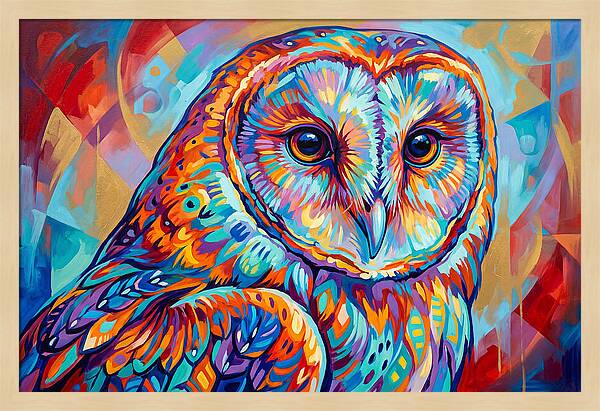 Barn Owl In Vibrant Colors