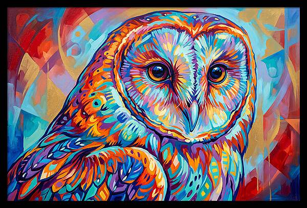 Barn Owl In Vibrant Colors