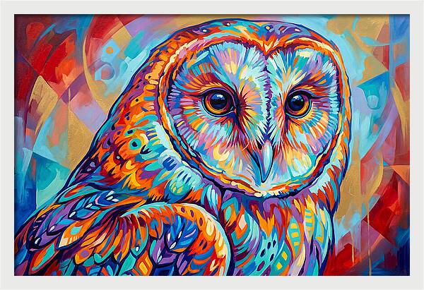 Barn Owl In Vibrant Colors