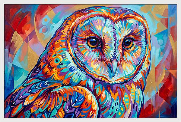 Barn Owl In Vibrant Colors