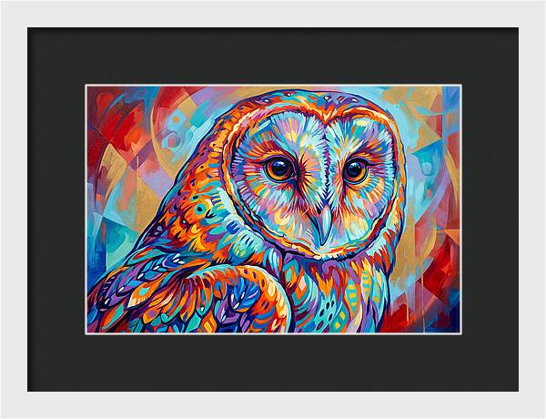 Barn Owl In Vibrant Colors