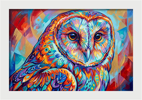 Barn Owl In Vibrant Colors
