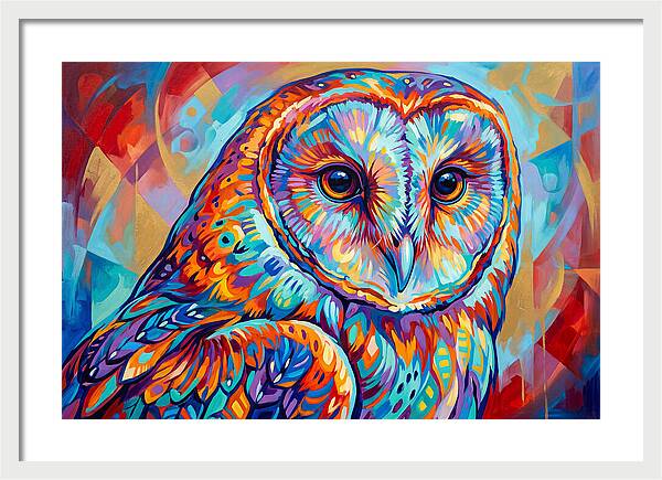 Barn Owl In Vibrant Colors