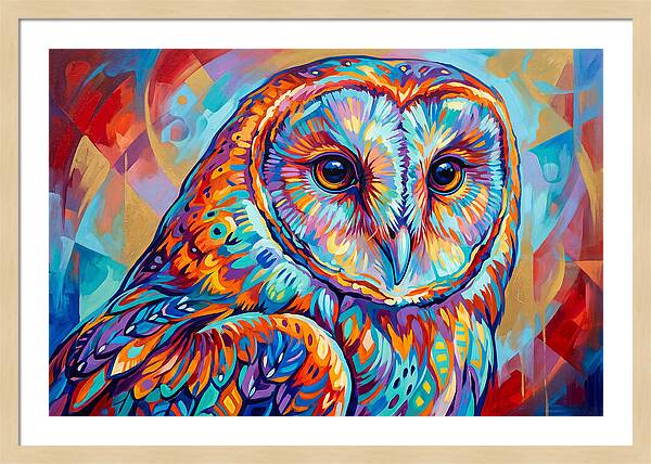 Barn Owl In Vibrant Colors
