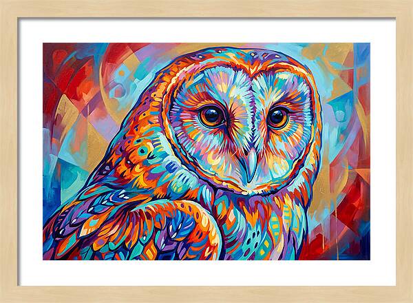 Barn Owl In Vibrant Colors