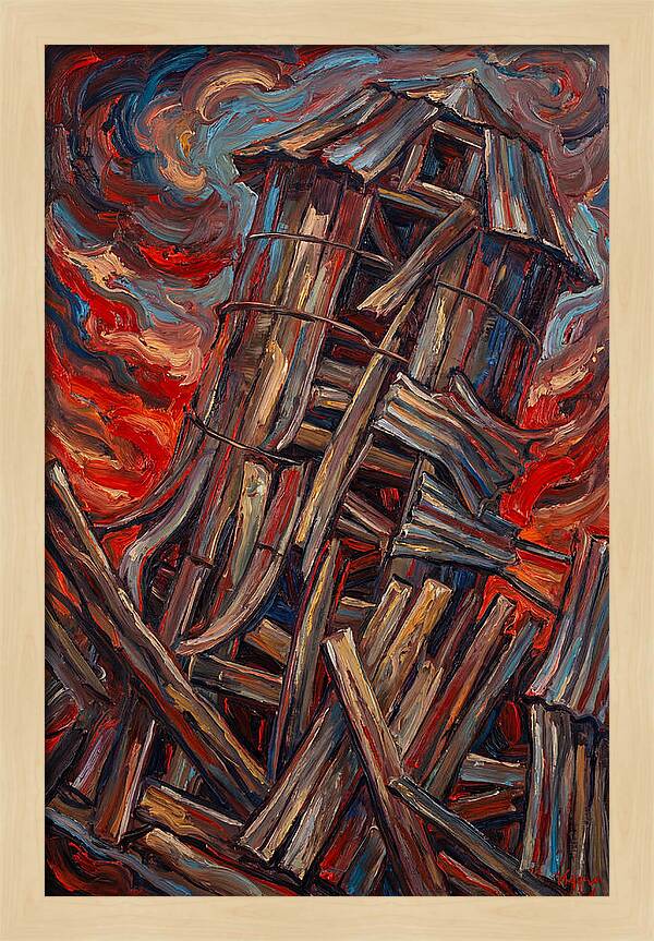Barn Silo Amidst Turmoil