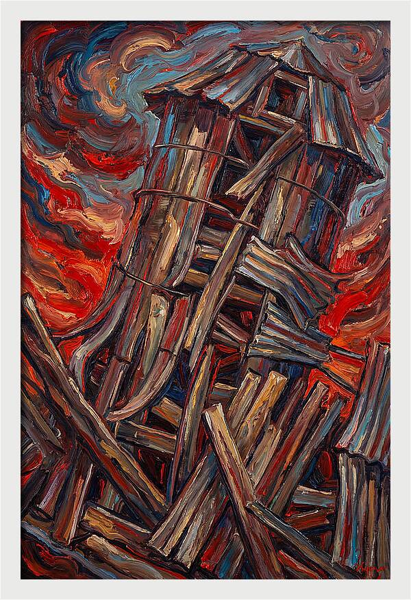 Barn Silo Amidst Turmoil