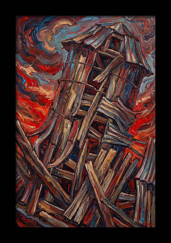 Barn Silo Amidst Turmoil
