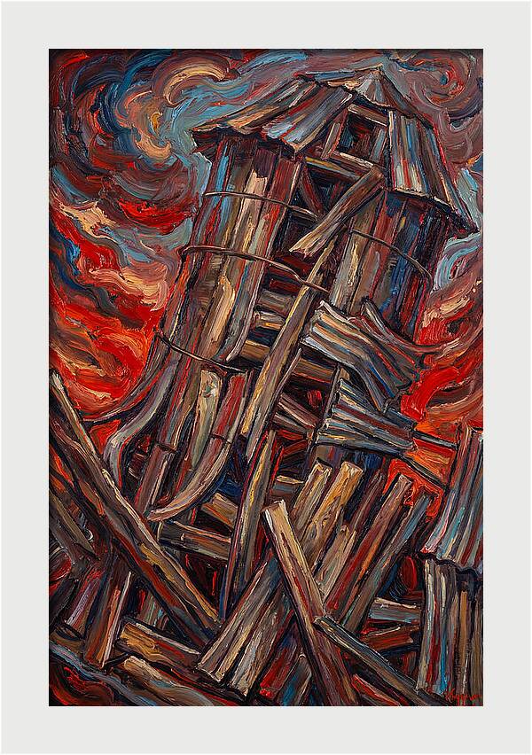 Barn Silo Amidst Turmoil