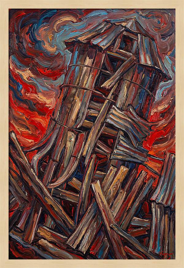 Barn Silo Amidst Turmoil
