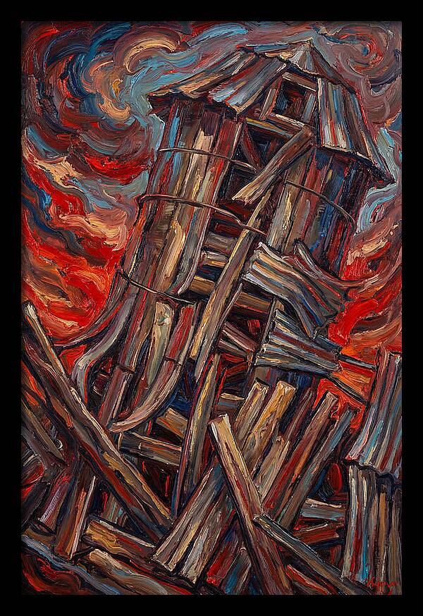 Barn Silo Amidst Turmoil