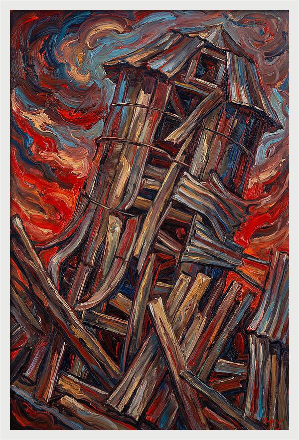 Barn Silo Amidst Turmoil