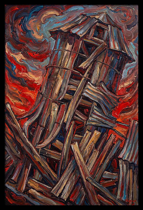 Barn Silo Amidst Turmoil