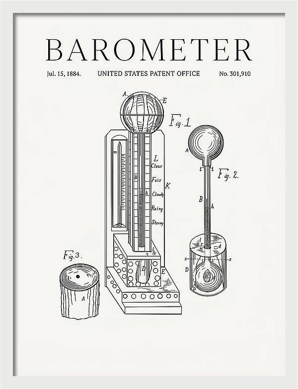 Barometer Minimalist Patent Us301910