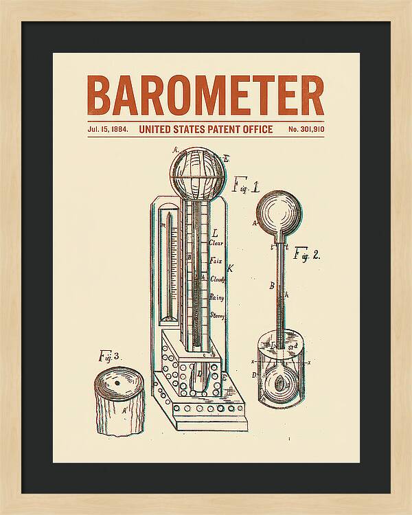Barometer Retro Patent Us301910