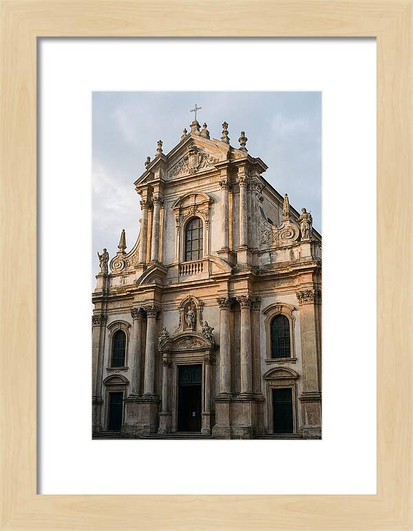 Baroque Church Facade In Warm Light