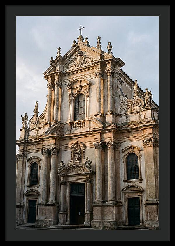 Baroque Church Facade In Warm Light