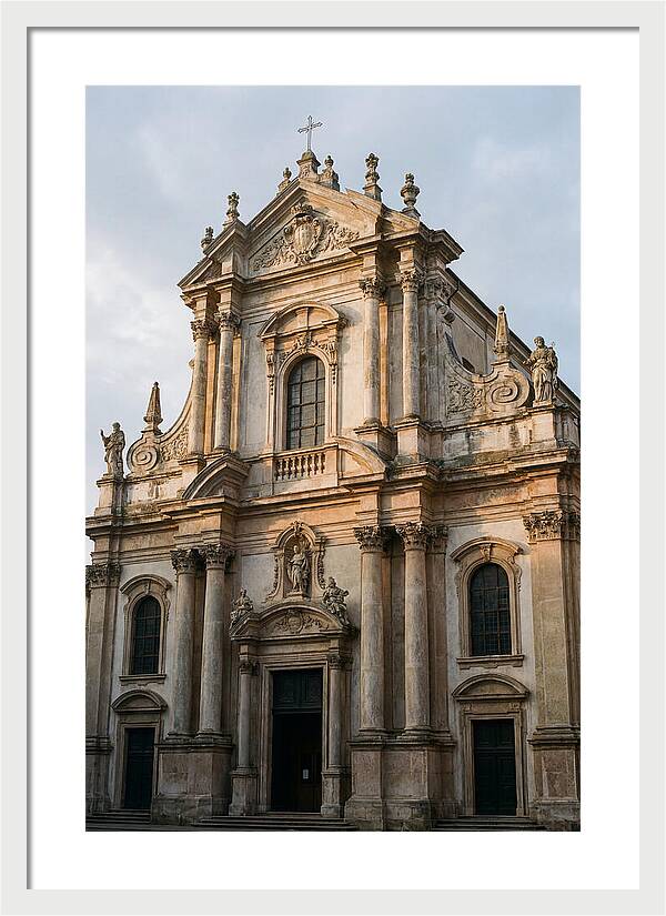 Baroque Church Facade In Warm Light