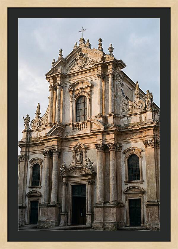Baroque Church Facade In Warm Light