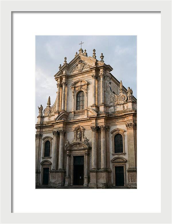 Baroque Church Facade In Warm Light