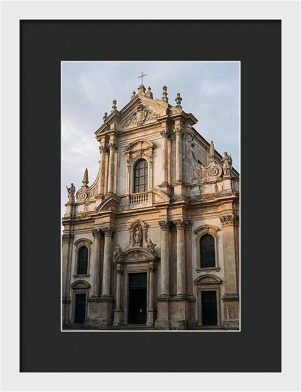 Baroque Church Facade In Warm Light
