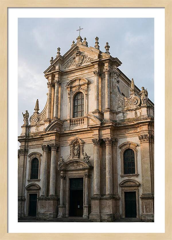 Baroque Church Facade In Warm Light
