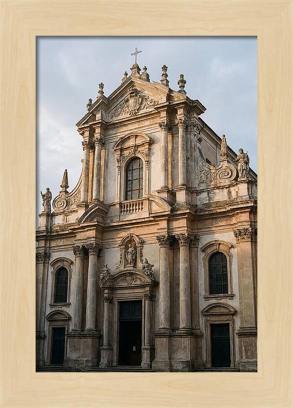 Baroque Church Facade In Warm Light