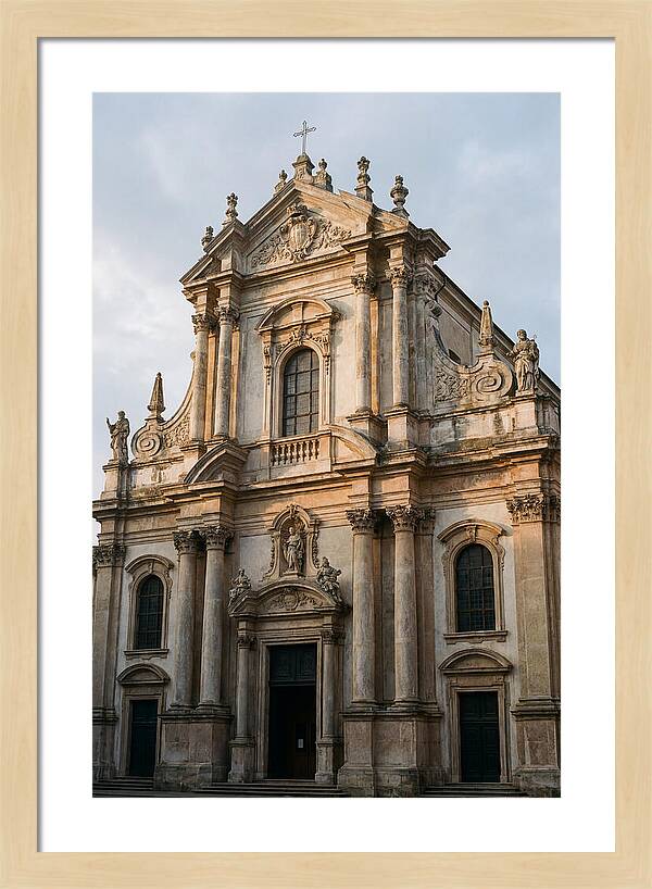 Baroque Church Facade In Warm Light