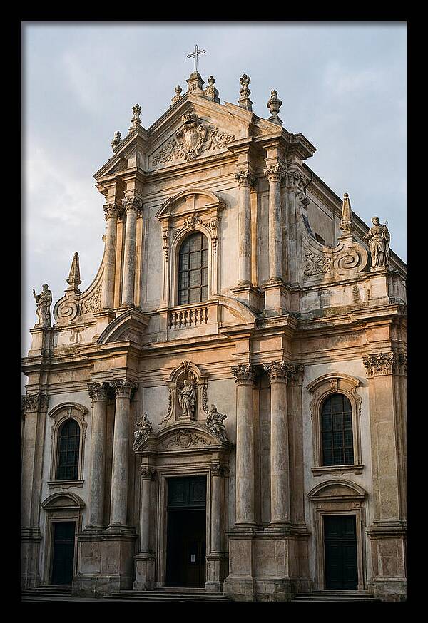 Baroque Church Facade In Warm Light