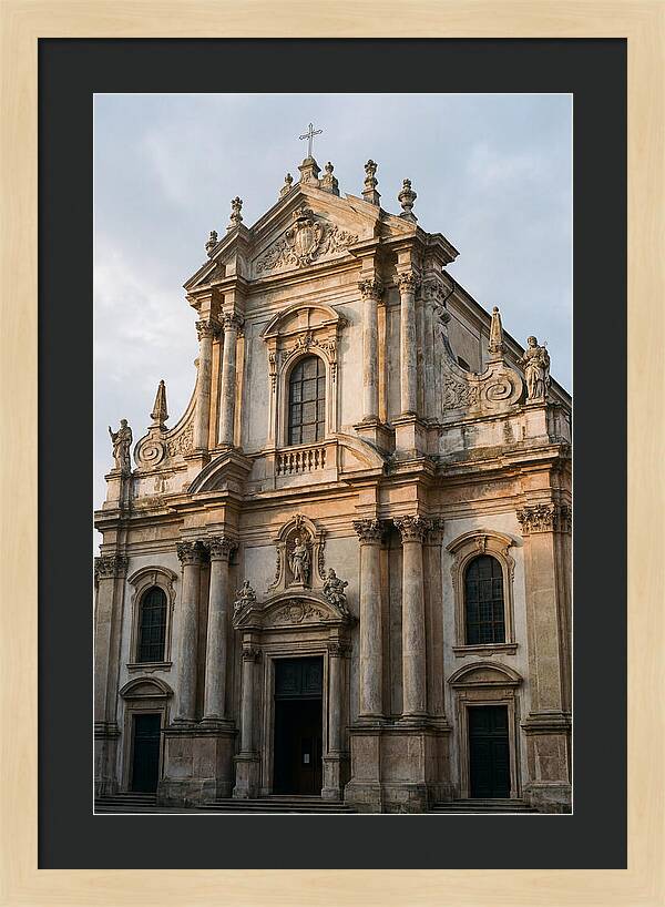 Baroque Church Facade In Warm Light