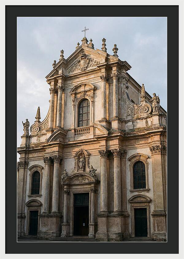 Baroque Church Facade In Warm Light