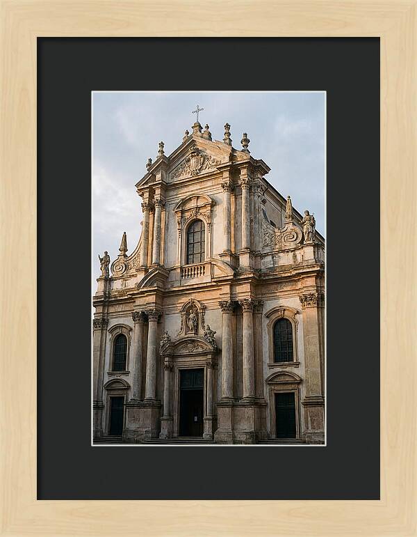 Baroque Church Facade In Warm Light