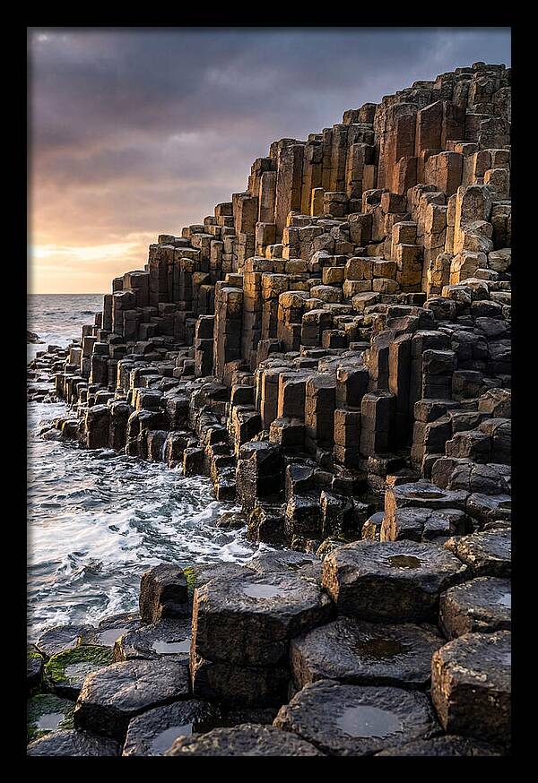 Basalt Columns At Sunset