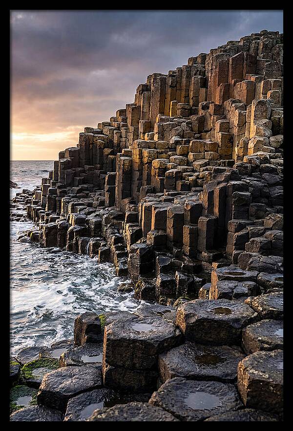 Basalt Columns At Sunset