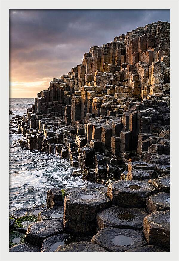 Basalt Columns At Sunset