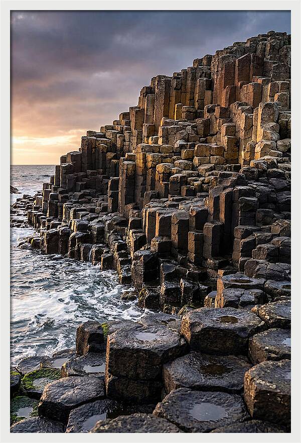 Basalt Columns At Sunset