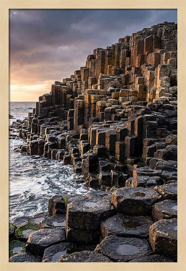 Basalt Columns At Sunset