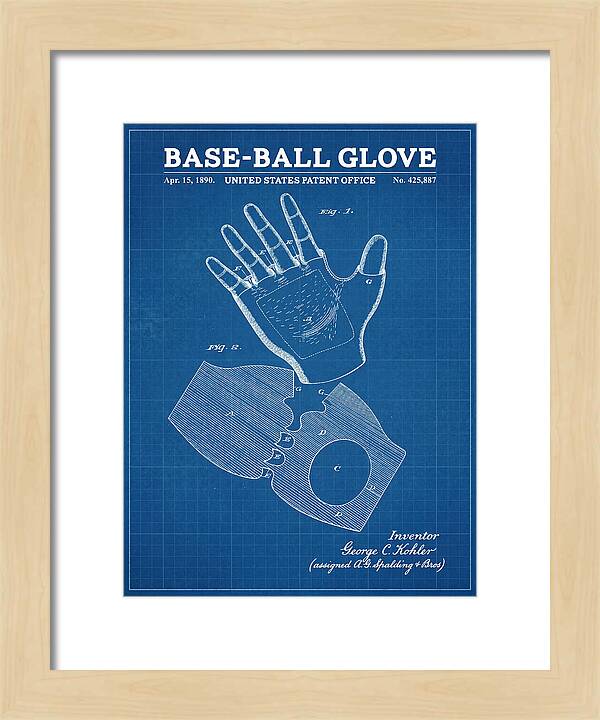 Base Ball Glove Spalding Blueprint Patent Us425887a