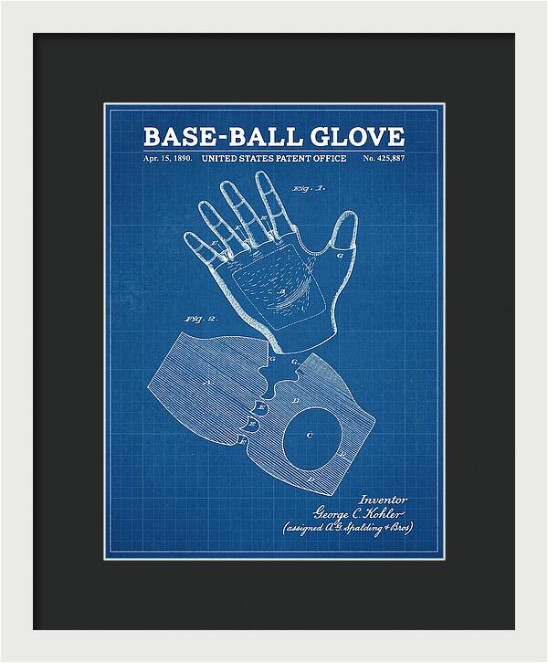Base Ball Glove Spalding Blueprint Patent Us425887a