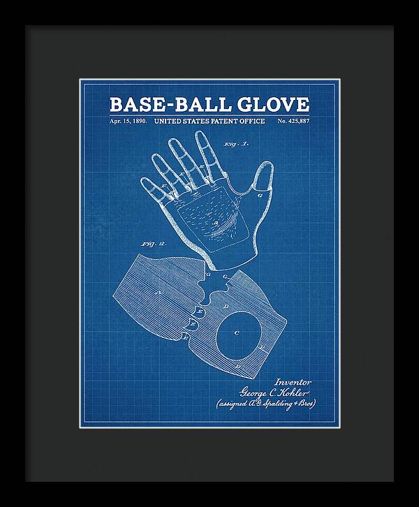 Base Ball Glove Spalding Blueprint Patent Us425887a