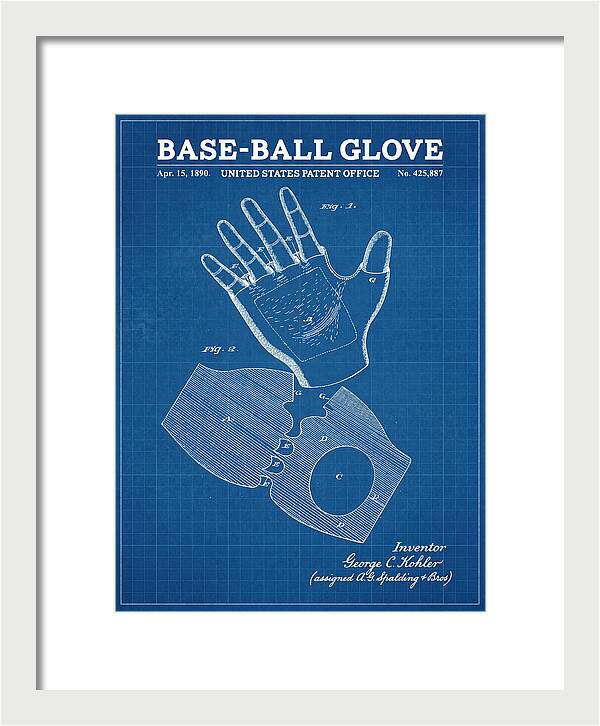 Base Ball Glove Spalding Blueprint Patent Us425887a